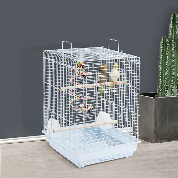 Open Top Travel Bird Cage with Open Play Top for Budgie Finch Green Cheek Canary