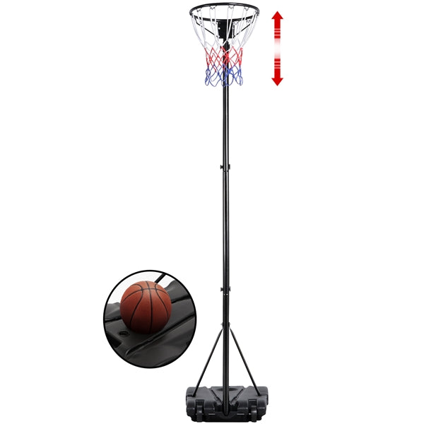 Height-Adjustable Netball Post 171–305cm with Wheeled Fillable Base