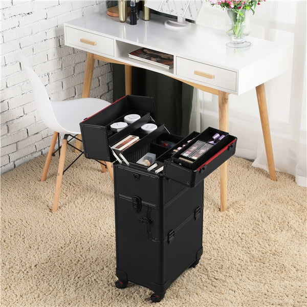 3-in-1 Aluminum Cosmetic Case Professional Makeup Train Case