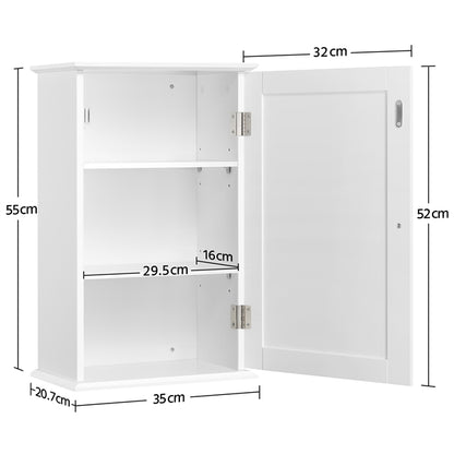 Wall Mounted Cabinet 3 Tiers Storage Single Door