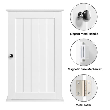 Wall Mounted Cabinet 3 Tiers Storage Single Door