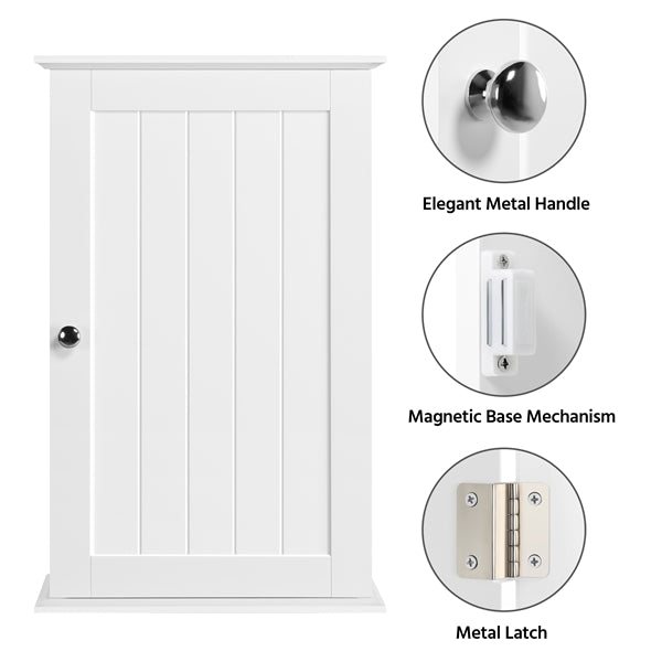 Wall Mounted Cabinet 3 Tiers Storage Single Door