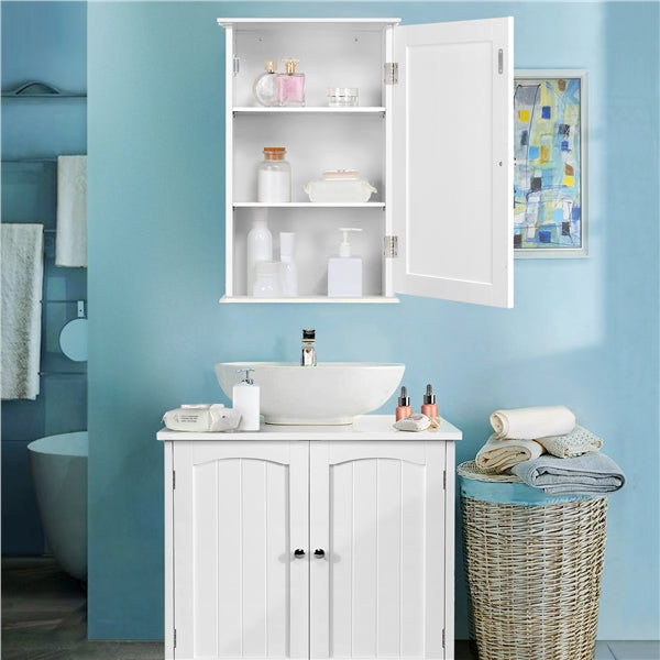 Wall Mounted Cabinet 3 Tiers Storage Single Door