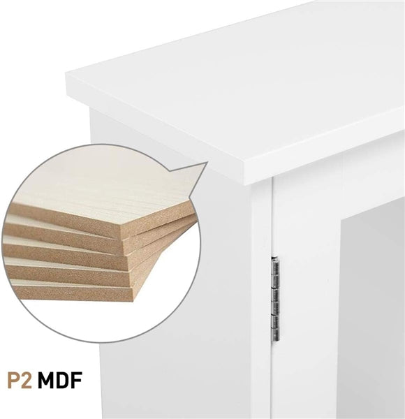 Wooden Wall Mount Living Room Wall Cabinet with Double Mirror