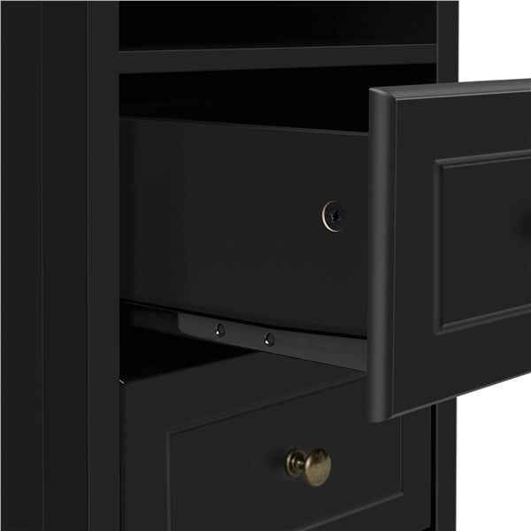2PCS End Table with 2 Drawer and 1 Cubby Side Table Night Stand End Table
