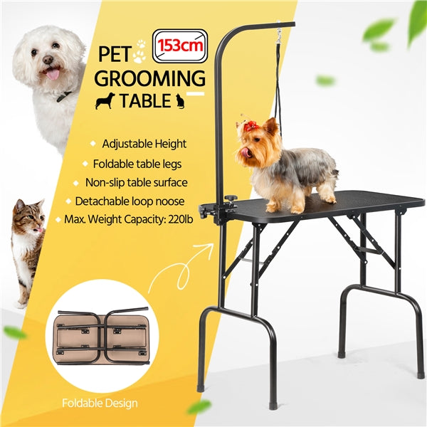 Pet Foldable Grooming Table Dog Cat Beauty Trimming W/Loop Noose Height Adjustable