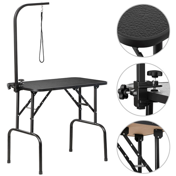Pet Foldable Grooming Table Dog Cat Beauty Trimming W/Loop Noose Height Adjustable