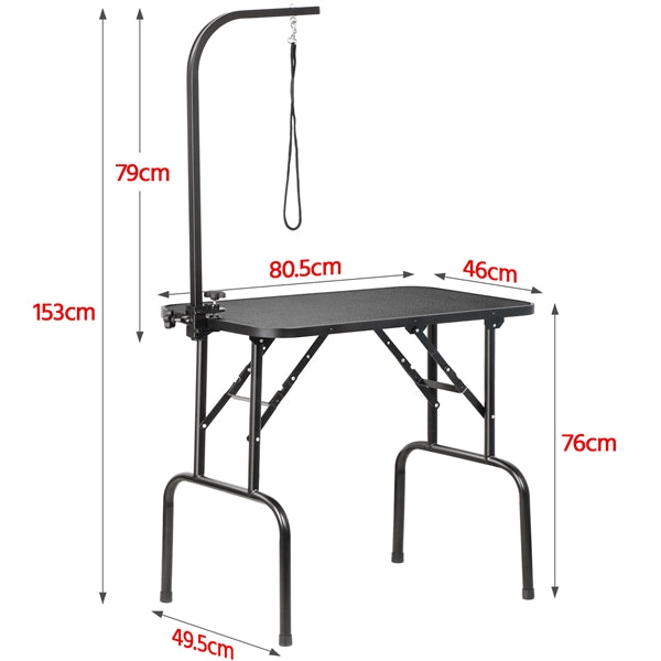 Pet Foldable Grooming Table Dog Cat Beauty Trimming W/Loop Noose Height Adjustable