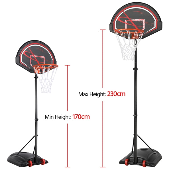 32" Youth Portable Basketball Hoop 7-9ft Adjustable Height Hoop System