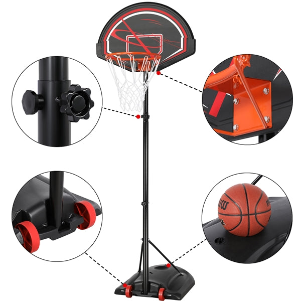 32" Youth Portable Basketball Hoop 7-9ft Adjustable Height Hoop System