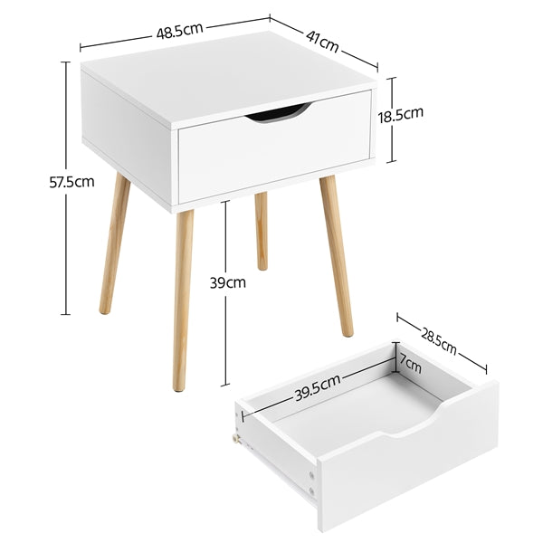 Mid-Century Modern Accent Sofa Side End Table Nightstand