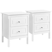 2pcs End Table with 2 Drawers Side Table Nightstand