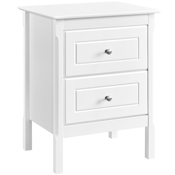 2pcs End Table with 2 Drawers Side Table Nightstand