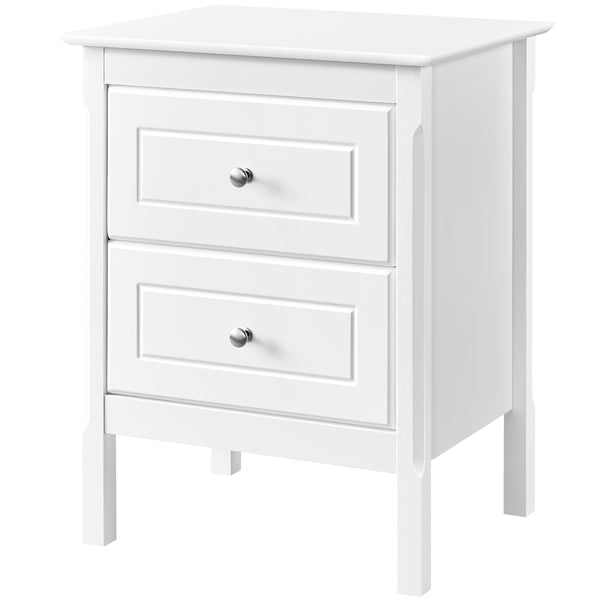 2pcs End Table with 2 Drawers Side Table Nightstand