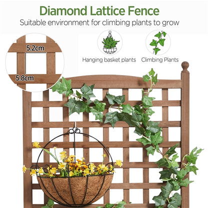 50" H Raised Garden Bed with Trellis planter Box for Vine Climbing Plant