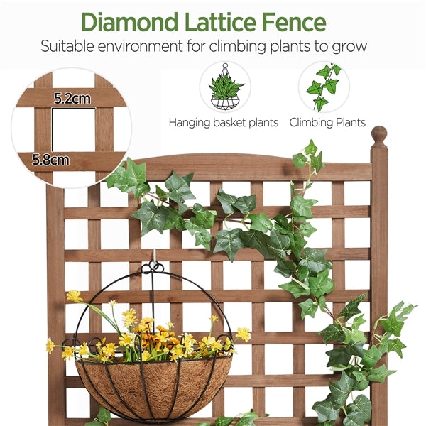 50" H Raised Garden Bed with Trellis planter Box for Vine Climbing Plant