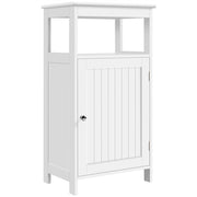 4-Tier Bathroom Floor Cabinet with Single Door & Adjustable Shelf