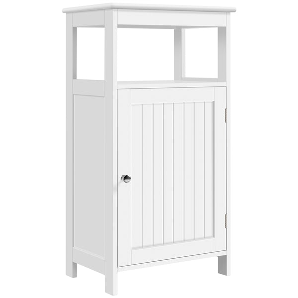 4-Tier Bathroom Floor Cabinet with Single Door & Adjustable Shelf