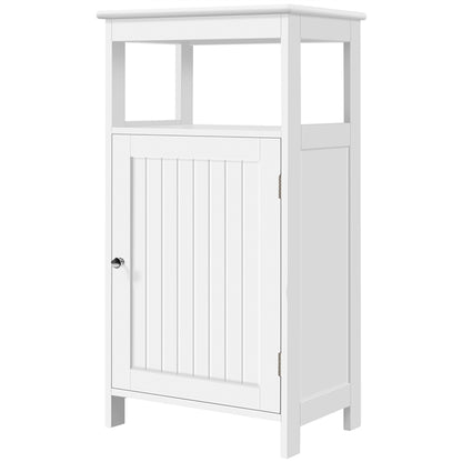 4-Tier Bathroom Floor Cabinet with Single Door & Adjustable Shelf