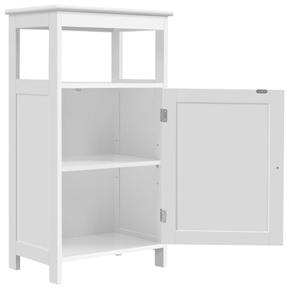 4-Tier Bathroom Floor Cabinet with Single Door & Adjustable Shelf