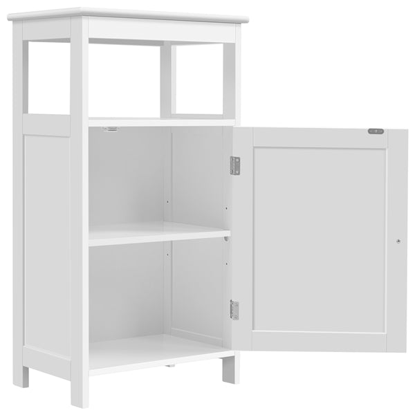 4-Tier Bathroom Floor Cabinet with Single Door & Adjustable Shelf