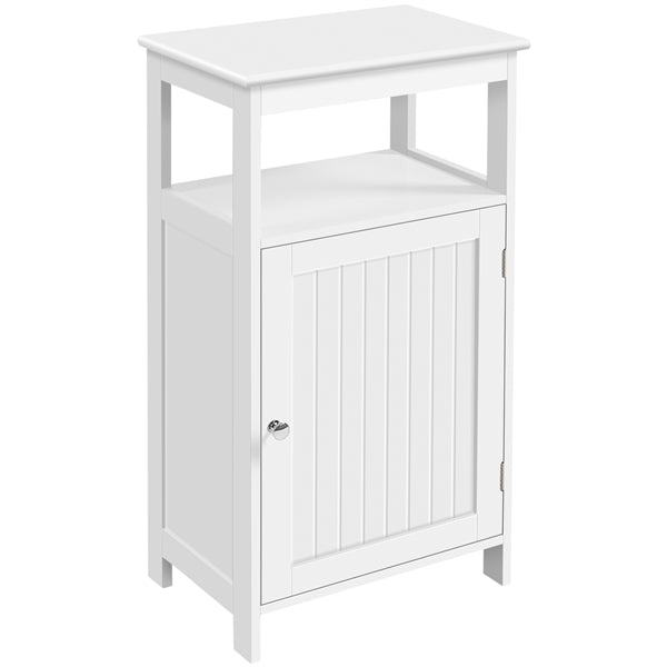 4-Tier Bathroom Floor Cabinet with Single Door & Adjustable Shelf