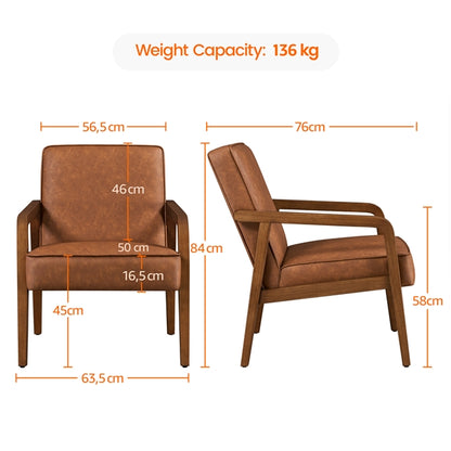 Set of Two Mid-Century Retro Modern Upholstered Lounge Chairs