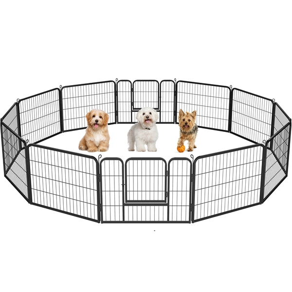 12 Panels Heavy Duty Dog Pen Pet Playpen Dog Exercise Barrier