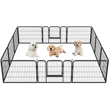 12 Panels Heavy Duty Dog Pen Pet Playpen Dog Exercise Barrier