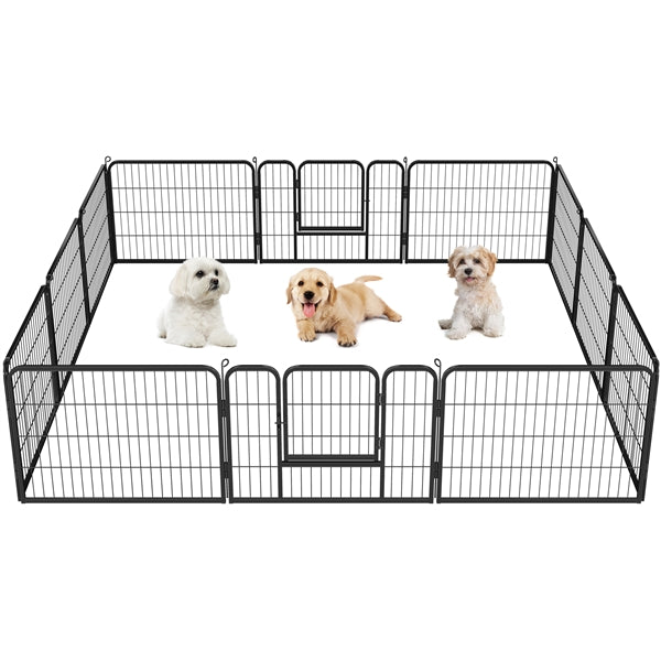 12 Panels Heavy Duty Dog Pen Pet Playpen Dog Exercise Barrier