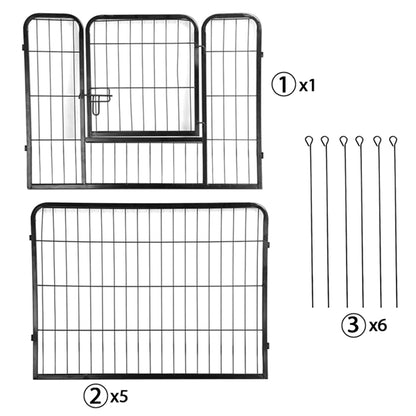 6 Panels Dog Playpen Foldable Metal Pet Playpen