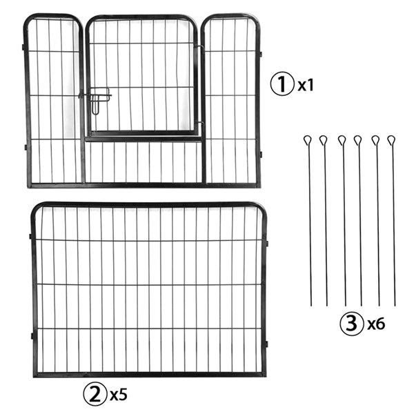 6 Panels Dog Playpen Foldable Metal Pet Playpen