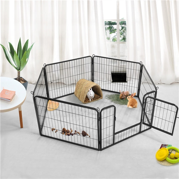 6 Panels Dog Playpen Foldable Metal Pet Playpen