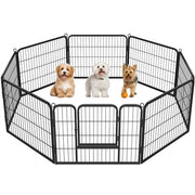 8 Panels Dog Playpen Metal Pet Playpen Iron Dog Cat Exercise Barrier