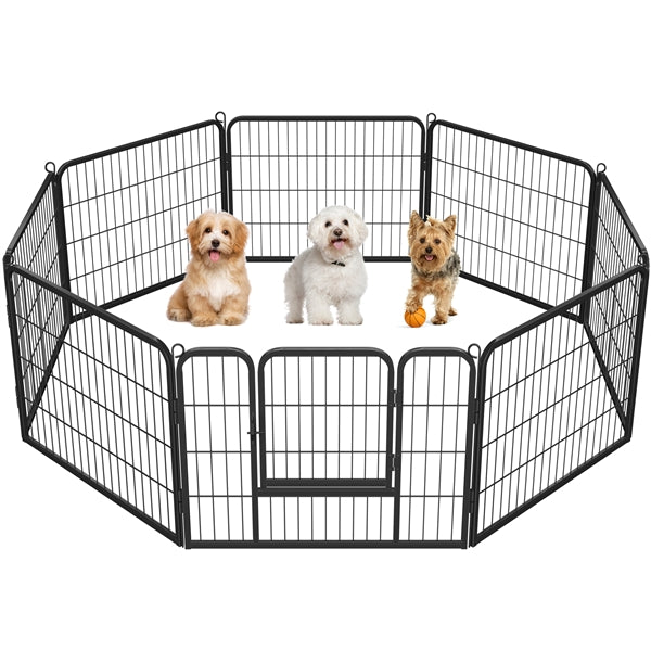8 Panels Dog Playpen Metal Pet Playpen Iron Dog Cat Exercise Barrier