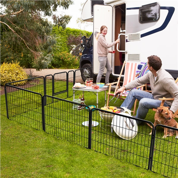 8 Panels Dog Playpen Metal Pet Playpen Iron Dog Cat Exercise Barrier