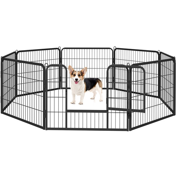 8 Panels Dog Playpen Metal Pet Playpen Iron Dog Cat Exercise Barrier