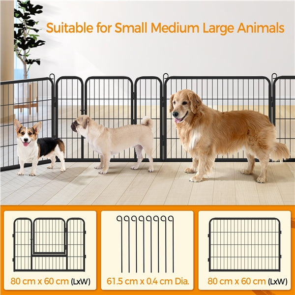 8 Panels Dog Playpen Metal Pet Playpen Iron Dog Cat Exercise Barrier