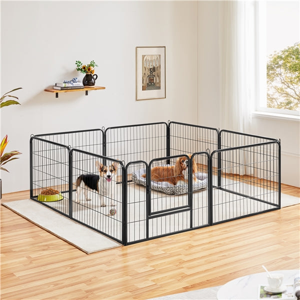 8 Panels Dog Playpen Metal Pet Playpen Iron Dog Cat Exercise Barrier