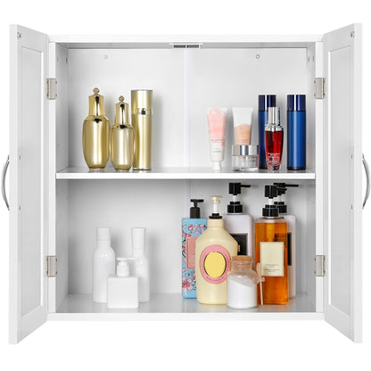 Wall Mount Cabinet Storage Organizer with Adjustable Shelf Cupboard Unit