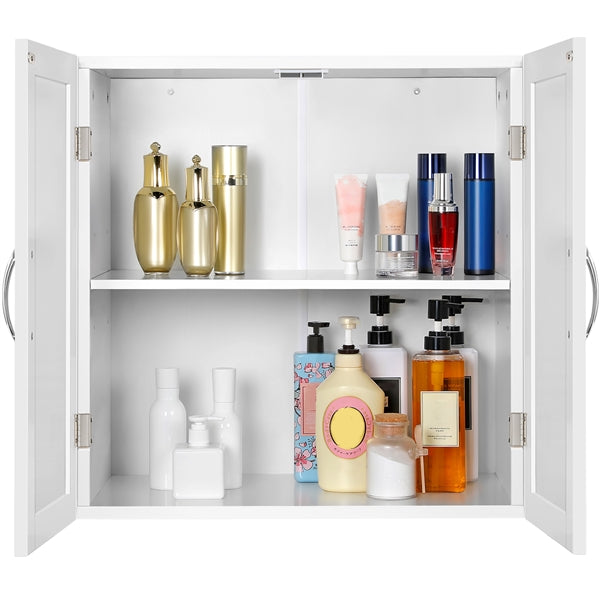 Wall Mount Cabinet Storage Organizer with Adjustable Shelf Cupboard Unit