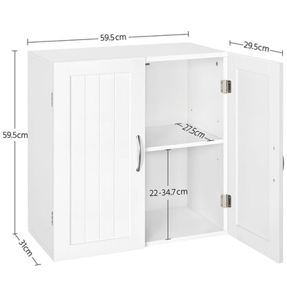 Wall Mount Cabinet Storage Organizer with Adjustable Shelf Cupboard Unit