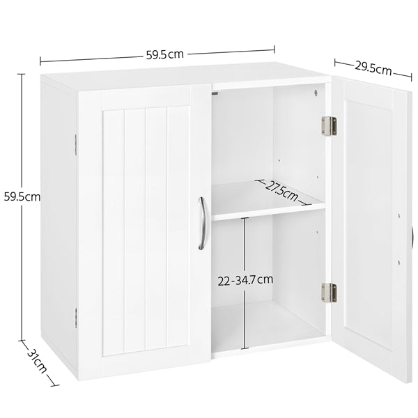 Wall Mount Cabinet Storage Organizer with Adjustable Shelf Cupboard Unit
