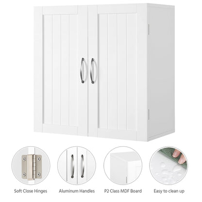 Wall Mount Cabinet Storage Organizer with Adjustable Shelf Cupboard Unit