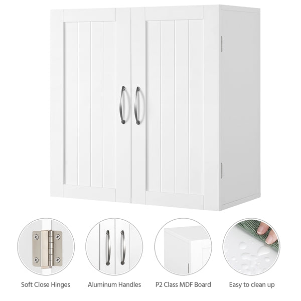 Wall Mount Cabinet Storage Organizer with Adjustable Shelf Cupboard Unit