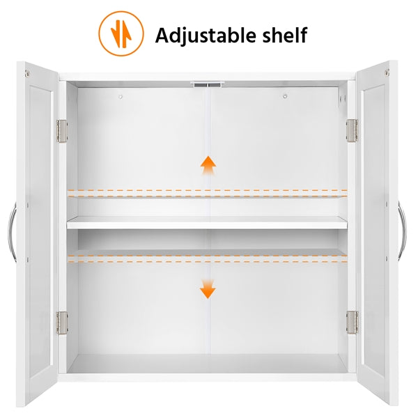 Wall Mount Cabinet Storage Organizer with Adjustable Shelf Cupboard Unit