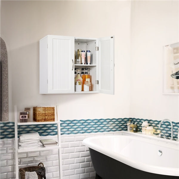 Wall Mount Cabinet Storage Organizer with Adjustable Shelf Cupboard Unit