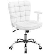 Mid-Back PU Leather Office Task Chair Computer Chair Vanity Chair