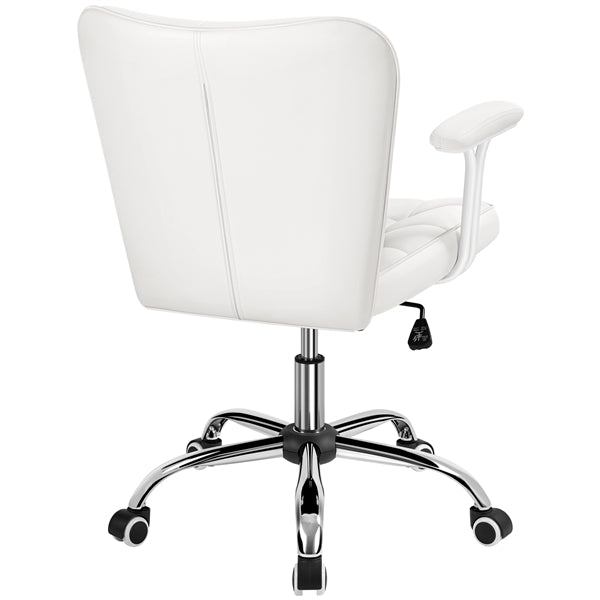 Mid-Back PU Leather Office Task Chair Computer Chair Vanity Chair