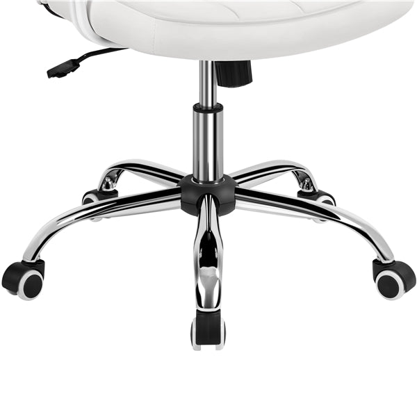 Mid-Back PU Leather Office Task Chair Computer Chair Vanity Chair